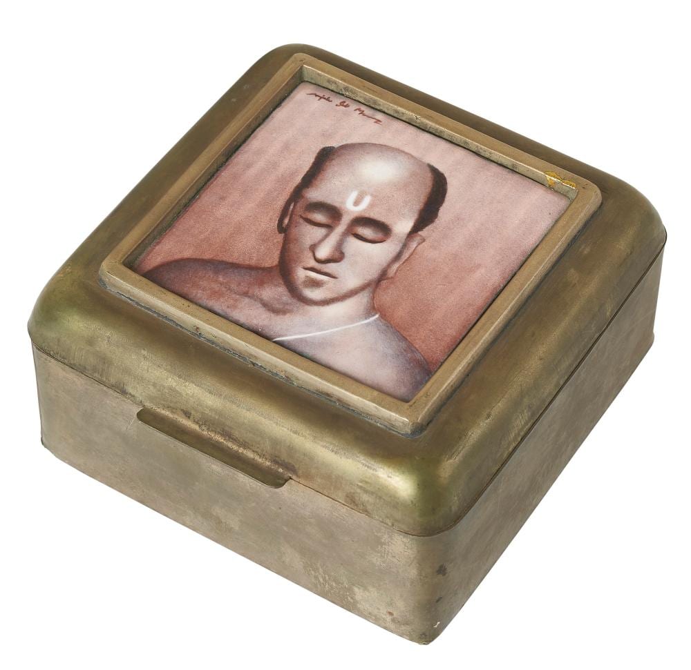 anjolie ela menon b 1940 untitled holy man printed ceramic tile moun · Christie's · 2026-04-01 Anjolie Menon comparable auction result: anjolie ela menon b 1940 untitled holy man printed ceramic tile moun