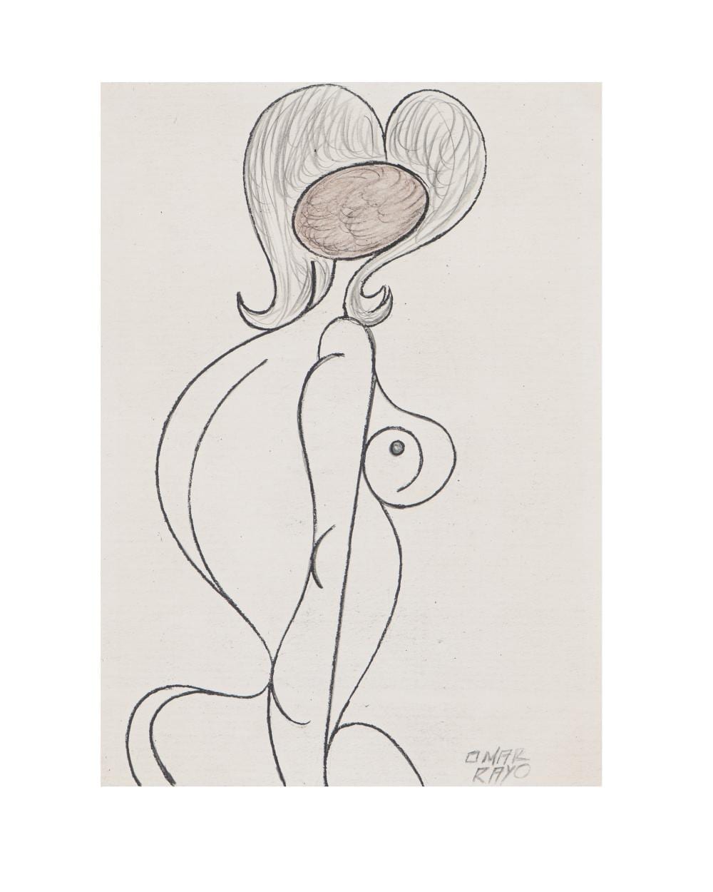 Omar Rayo (1928-2010) Serie femenina,sf Dibujo a lapiz y tintas Medidas: 22.5 x 31 cm comparable sale