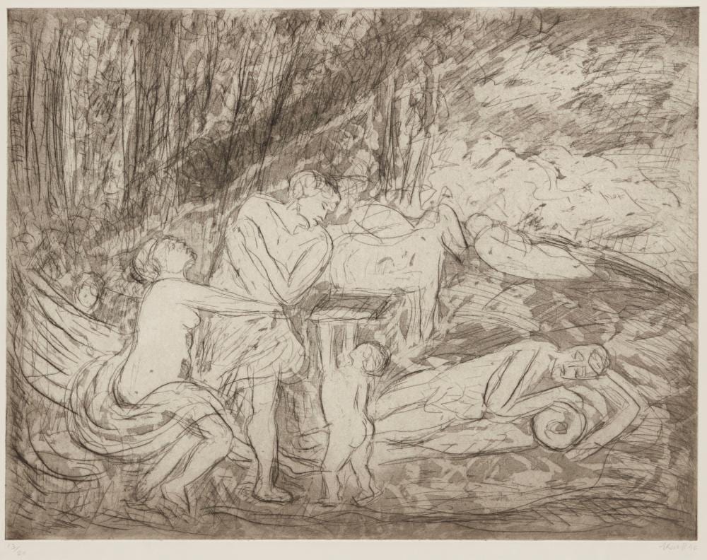 Leon Kossoff comparable auction result: leon kossoff 1926 2019 cephalus and aurora 2 from the poussin project a suite of prints after nicolas poussin 1998