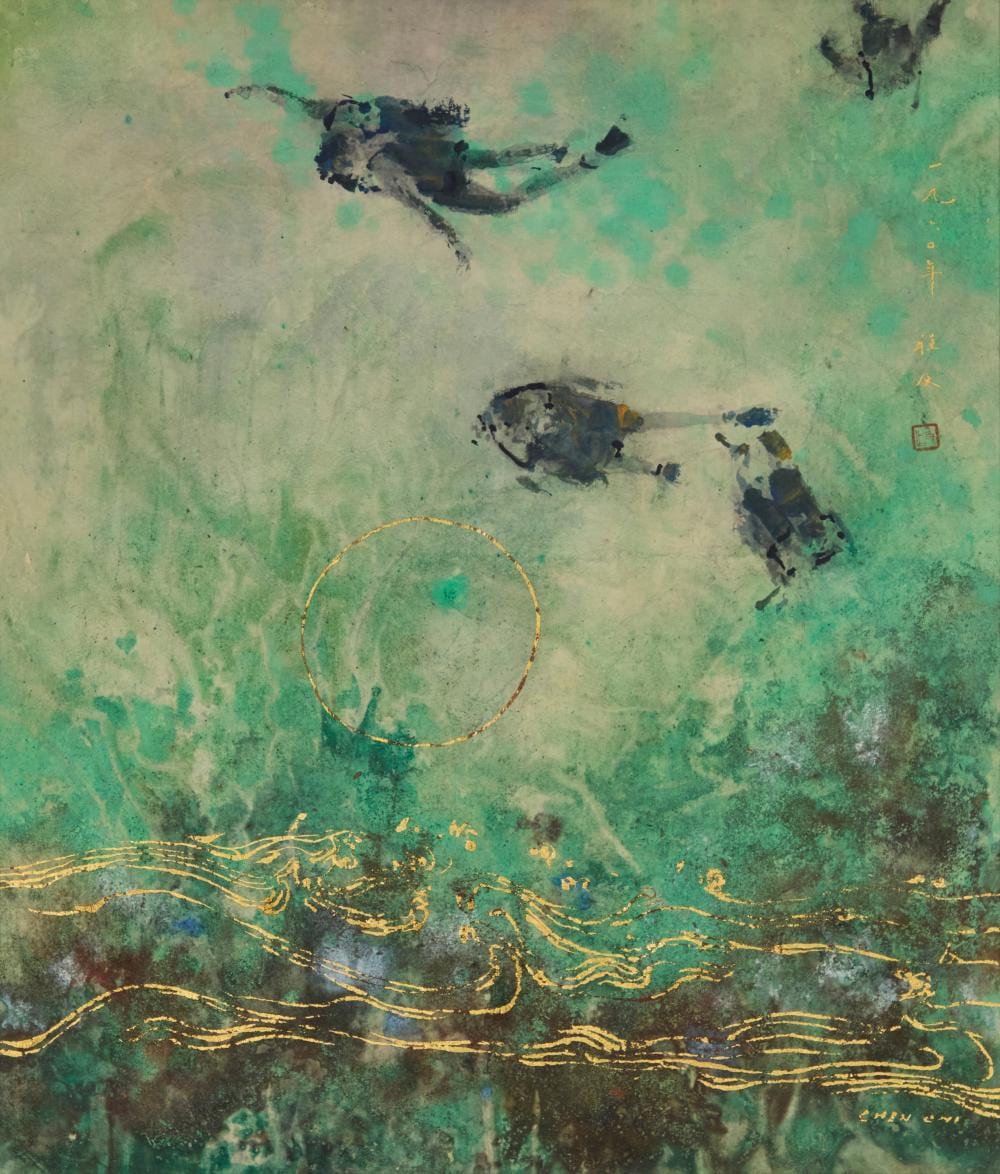 Chen Chi comparable auction result: chen chi 1912 2005 untitled deep sea divers