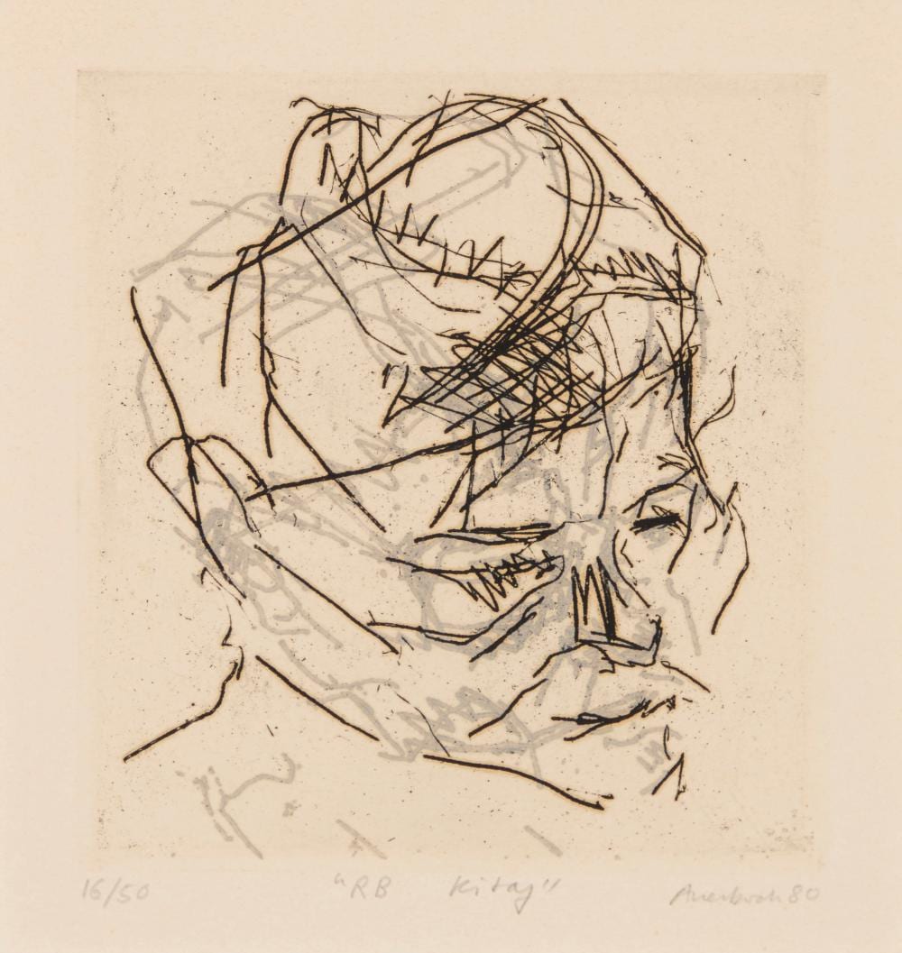 Frank Auerbach comparable auction result: frank auerbach 1931 2024 r b kitaj from six etchings of heads 1980 81