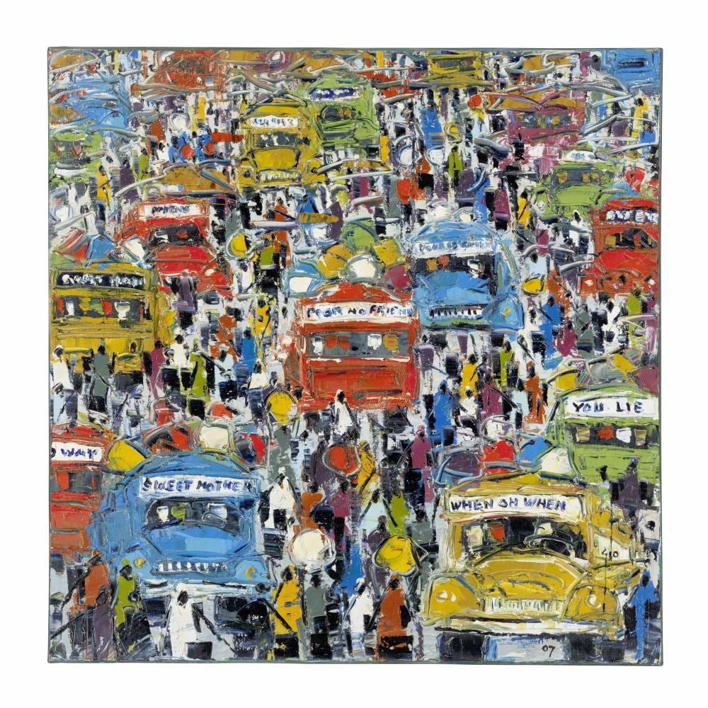 Ablade Glover comparable auction result: ablade glover ghanaian born 1934 trotro station unframed