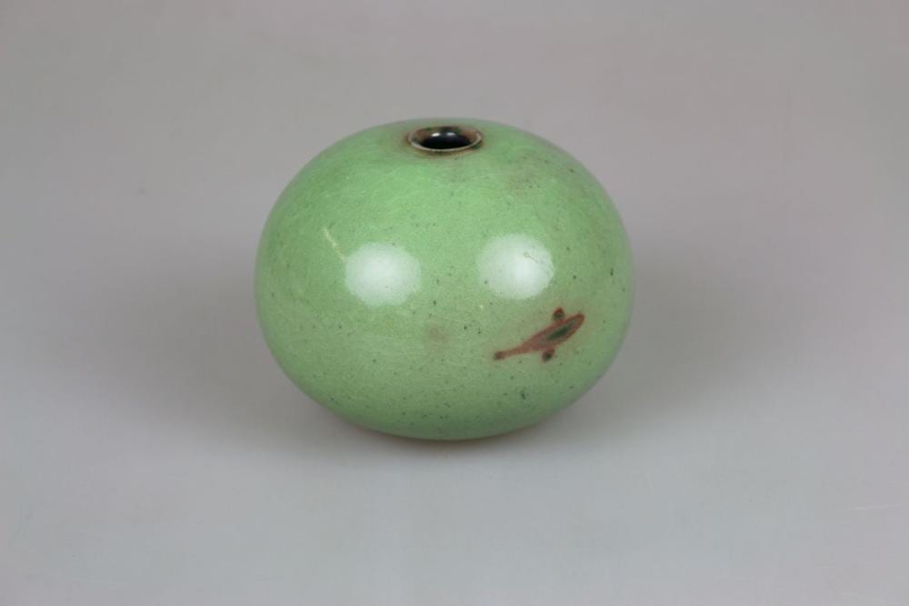 Horst Kerstan comparable auction result: horst kerstan 1941 2005 gr ne kugelvase kandern 1994 ritzsignatur