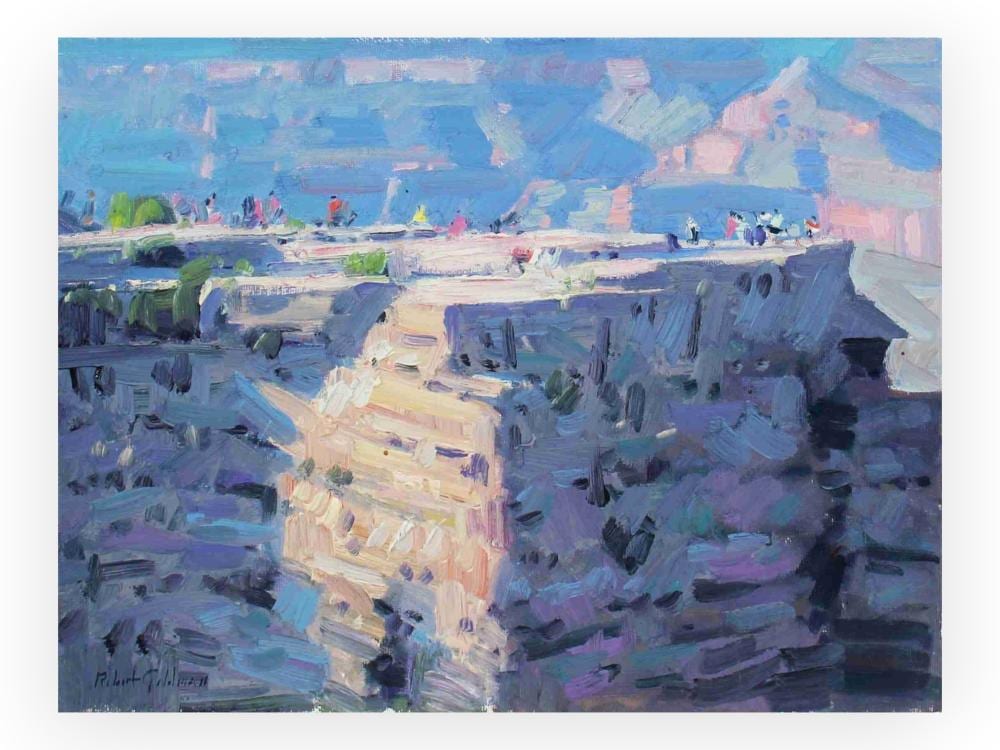 Robert Goldman comparable auction result: robert goldman canyon watchers oil painting