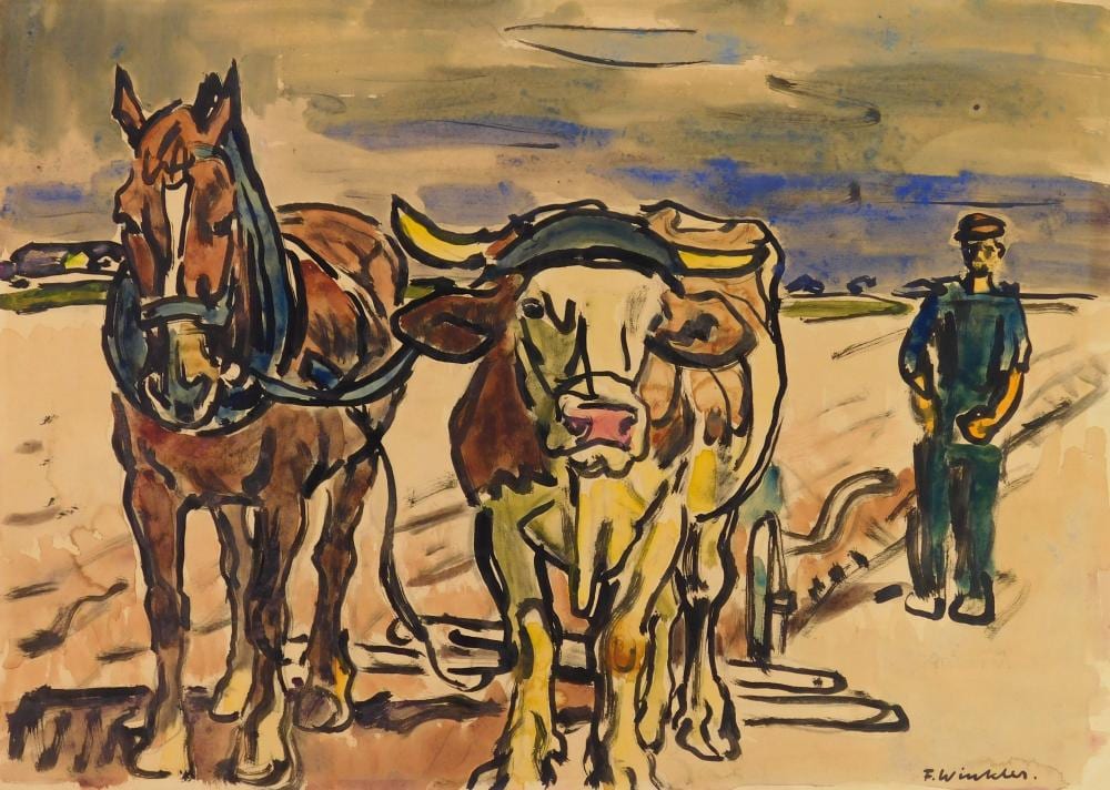 Fritz Winkler comparable auction result: fritz winkler german 1894 1964 watercolor and ink on paper