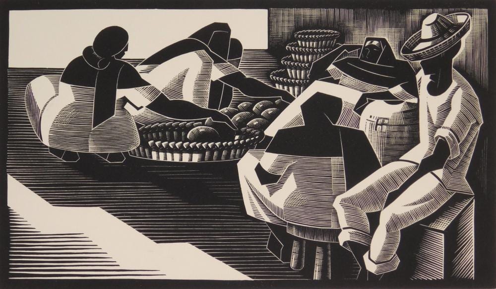 Olin Dows comparable auction result: olin dows american 1904 1981 woodcut
