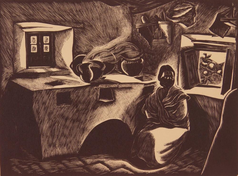 Barbara Latham comparable auction result: barbara latham american 1896 1989 wood engraving