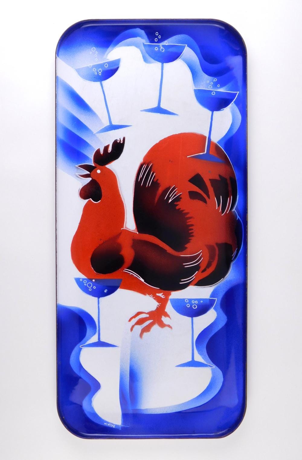 Edward Winter comparable auction result: edward winter american 1908 1976 enamel tray