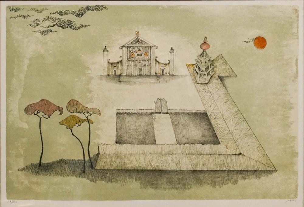 Ossi Czinner comparable auction result: ossi czinner swiss italian 1935 2014 piazza a lucca lithograph in color signed l r and numbered 28 200 l l frame 23 1 2 x 31 1 2 in 59 7 x 80 cm