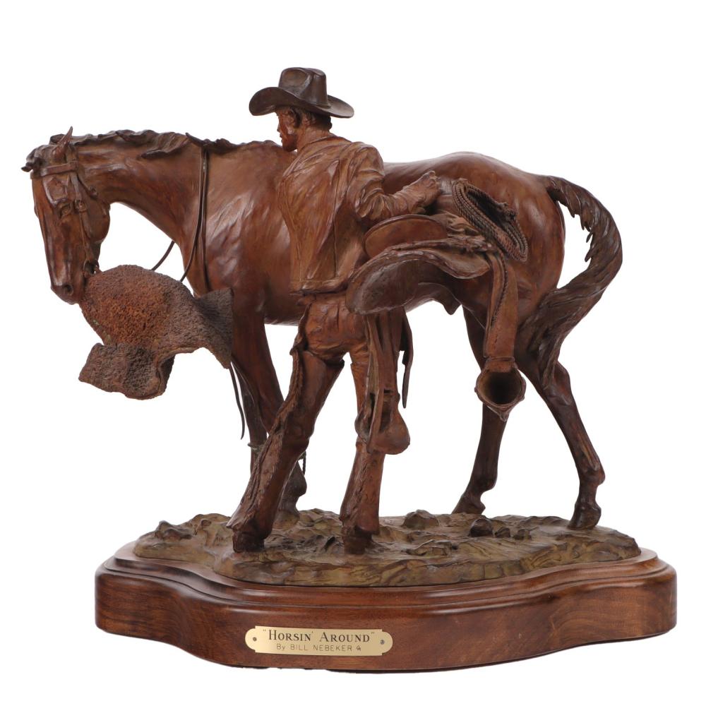 Bill Nebeker comparable auction result: bill nebeker american b 1942 bronze sculpture horsing around signed bill nebecker 2003