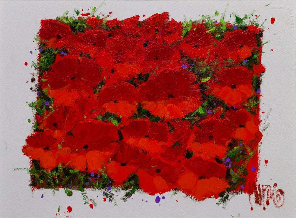 Marko Mavrovich comparable auction result: marko mavrovich american b 1960 poppy at sea acrylic on paper