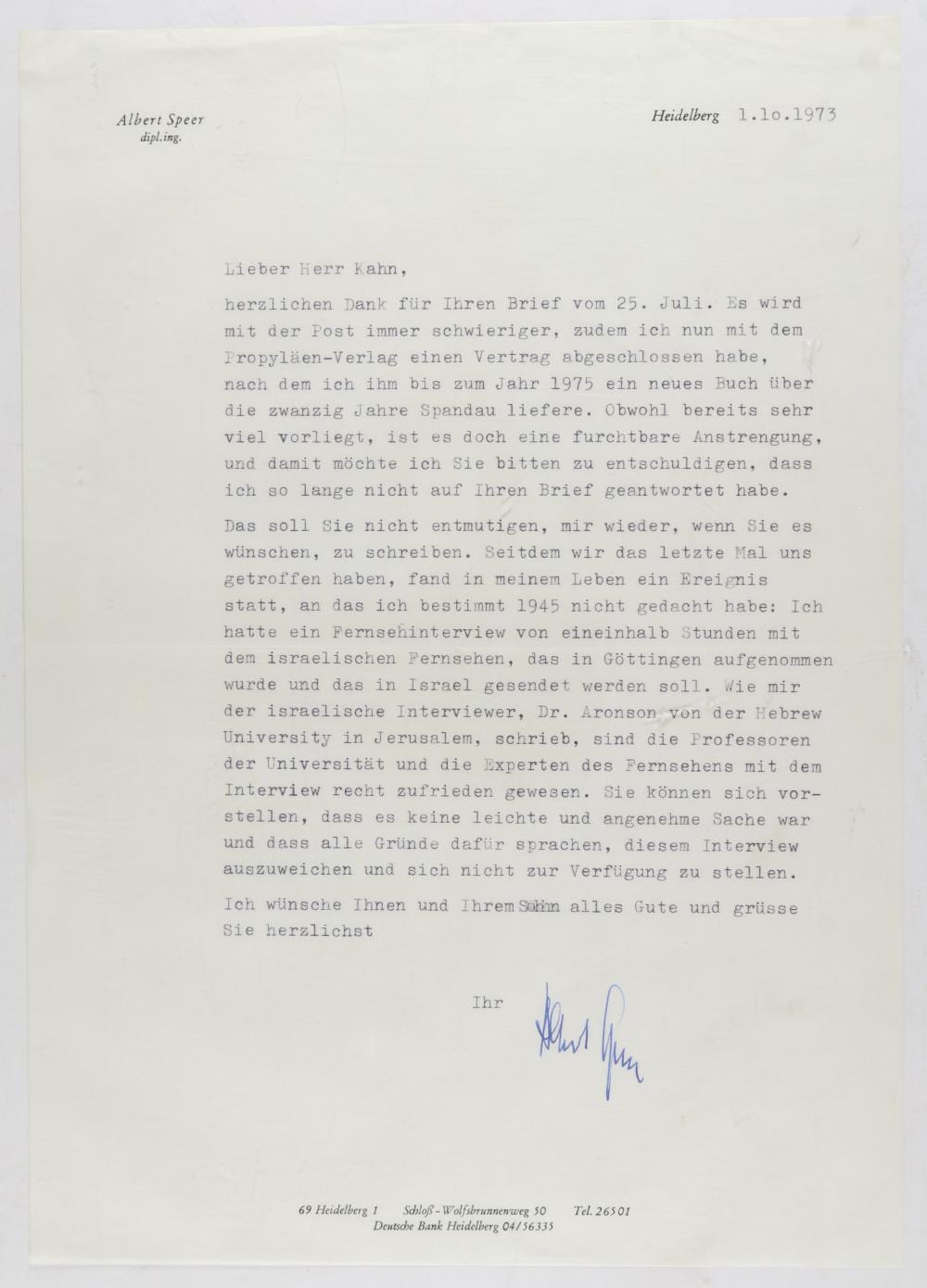 albert speer · Alexander Historical Auctions LLC · 2026-03-26 Albert Speer comparable auction result: albert speer