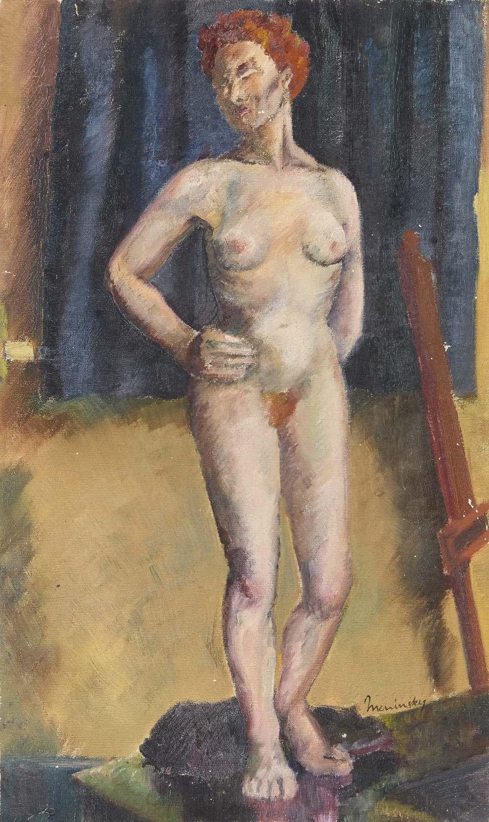 Bernard Meninsky comparable auction result: bernard meninsky standing female nude study