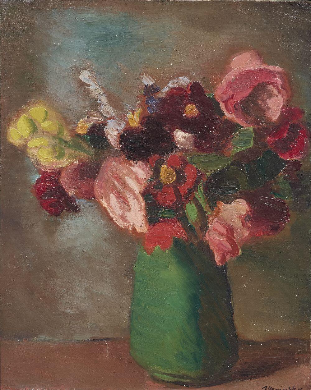 Bernard Meninsky comparable auction result: bernard meninsky still life of flowers in a green vase