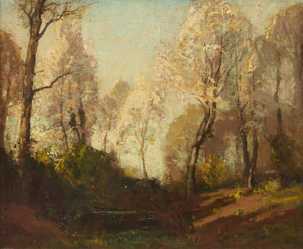 Harry Mitton Wilson comparable auction result: harry mitton wilson a woodland pool in the late sunlight
