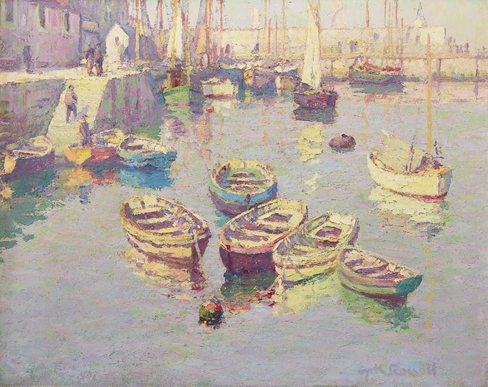 Gyrth Russell comparable auction result: gyrth russell harbour scene