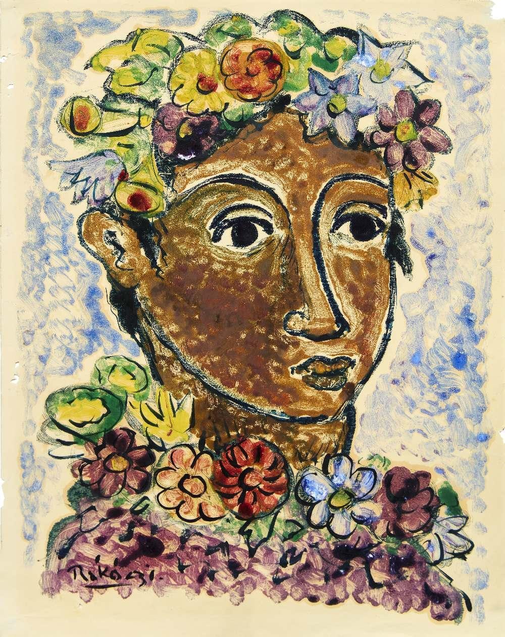 Basil Rákóczi comparable auction result: basil r k czi flower girl 1958