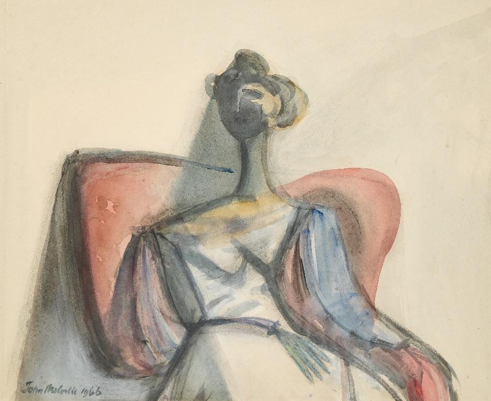 John Melville comparable auction result: john melville seated woman 1966