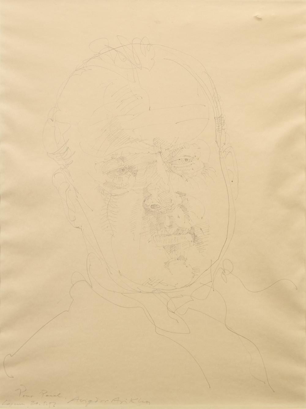 Avigdor Arikha comparable auction result: avigdor arikha head study of a man 1992