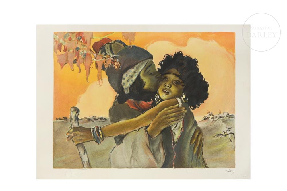 Abel Pann comparable auction result: abel pann 1883 1963 rachel s kiss to jacob