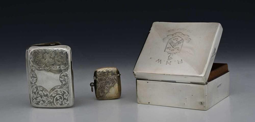 Peder (1868) Knudsen comparable auction result: an edwardian silver cigarette box by pe
