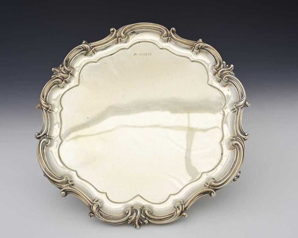 Alfred Drury comparable auction result: a george vi circular silver salver by e
