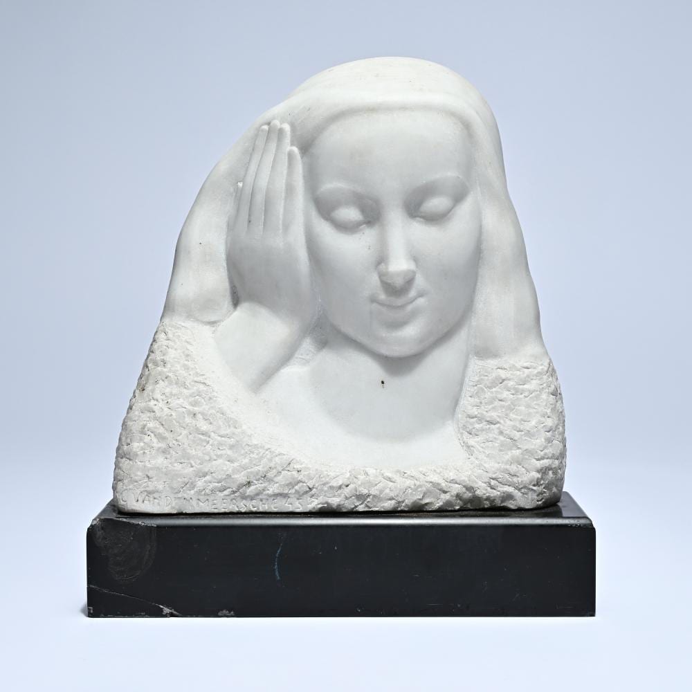 Gustaaf van den Meersche comparable auction result: gustave van den meersche 1891 1970 sculpture in carrara marble bust of a young girl signed and dated 1945