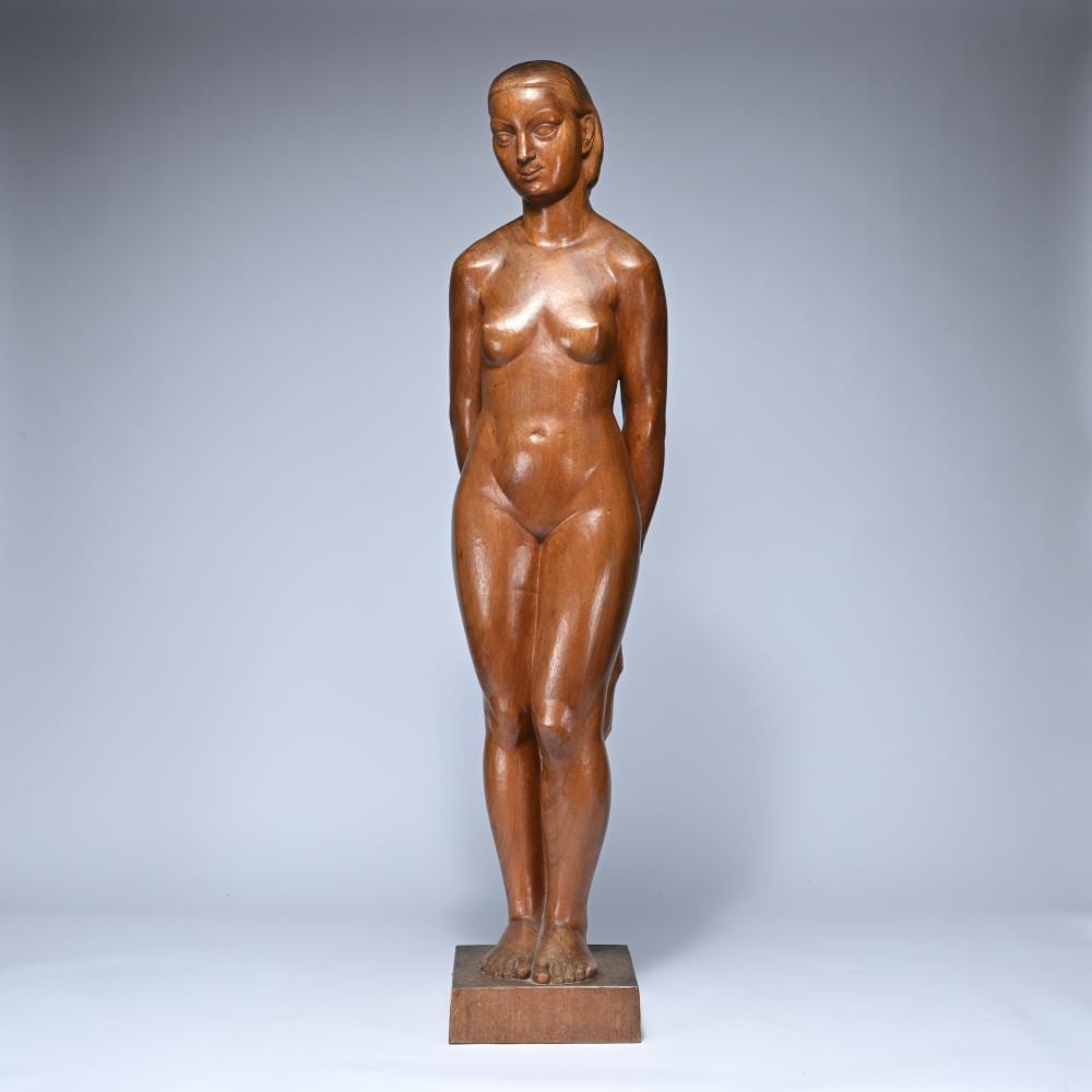 Gustaaf van den Meersche comparable auction result: gustave van den meersche 1891 1970 wooden sculpture of a standing nude 1952 signed