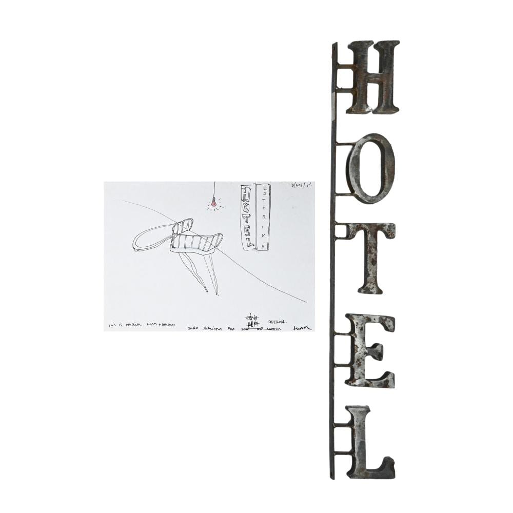 Juan (1953) Muñoz comparable auction result: juan mu oz 1953 2001 ink drawing and a metal sculpture hotel caterina signed and dated 1980