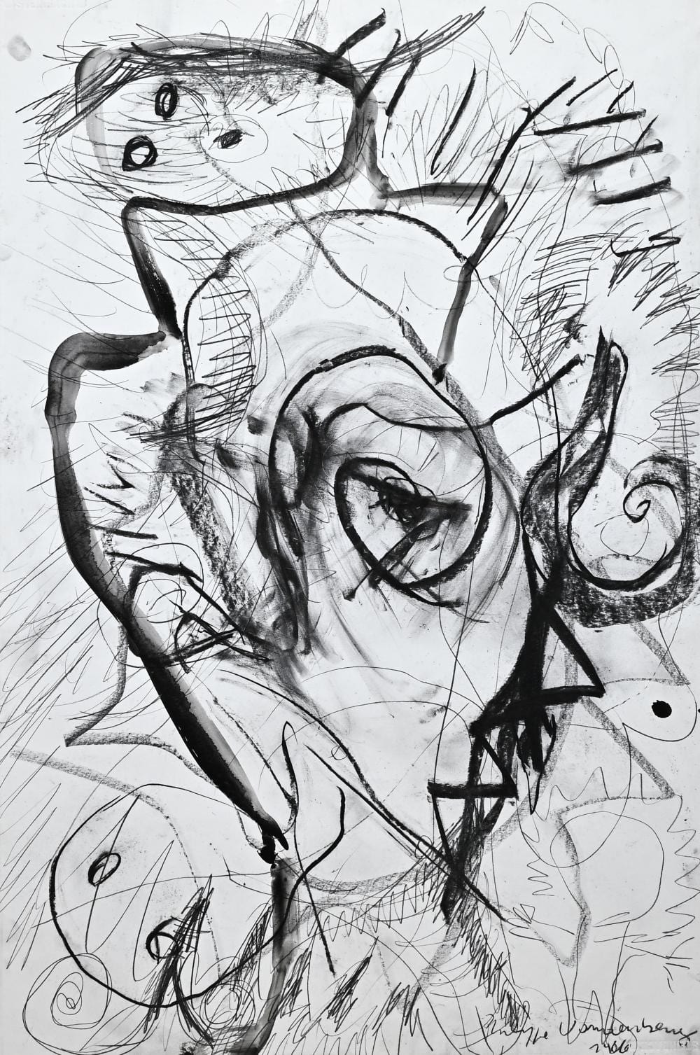 Philippe Vandenberg comparable auction result: philippe vandenberg 1952 2009 charcoal composition signed and dated 1986