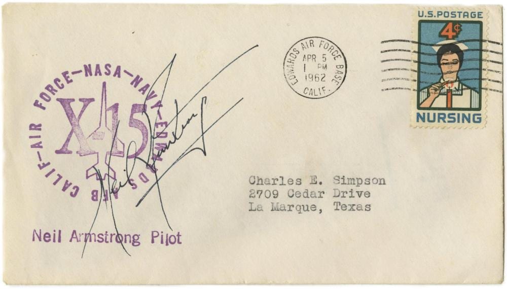 Neil Armstrong comparable auction result: neil armstrong signed first day cover