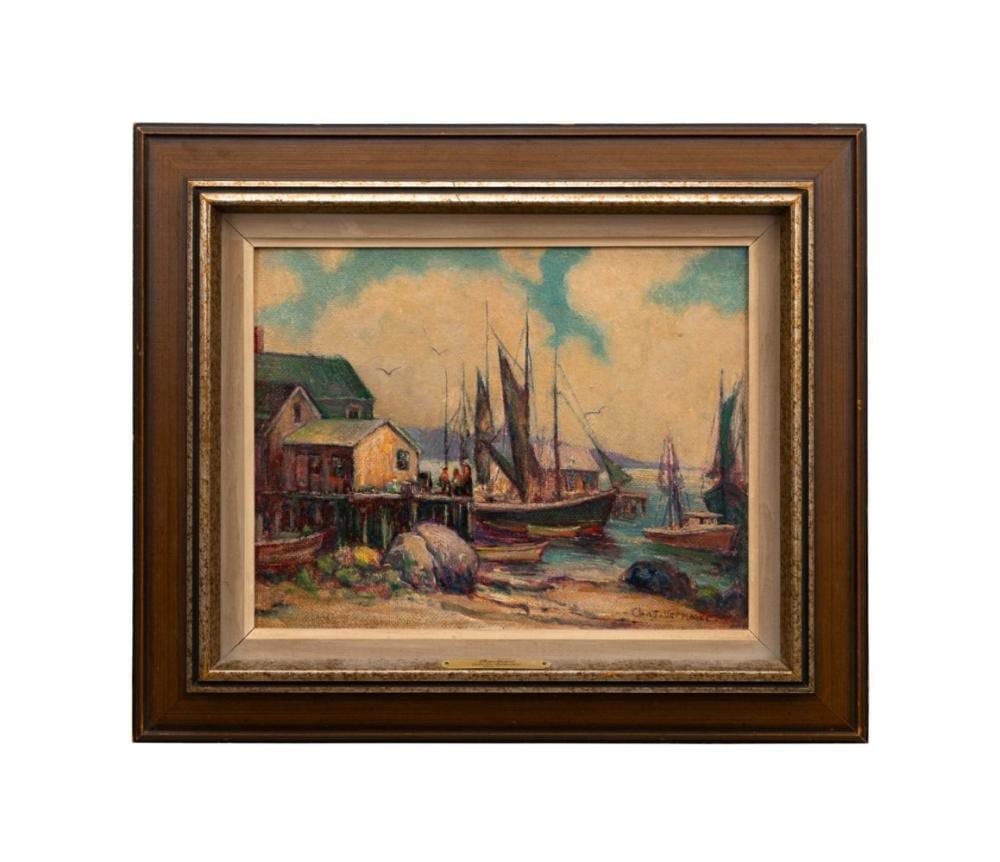 Charles Vermoskie comparable auction result: charles vermoskie rockport oil on board