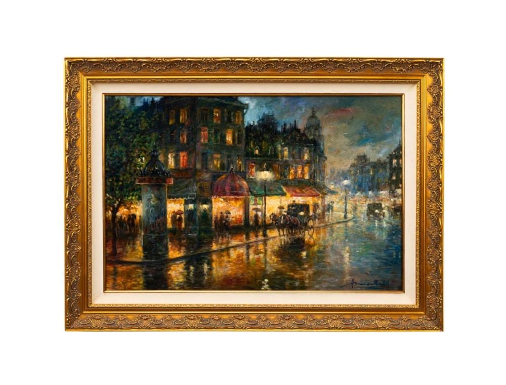 Americo Makk comparable auction result: americo makk reflected lights oil on canvas