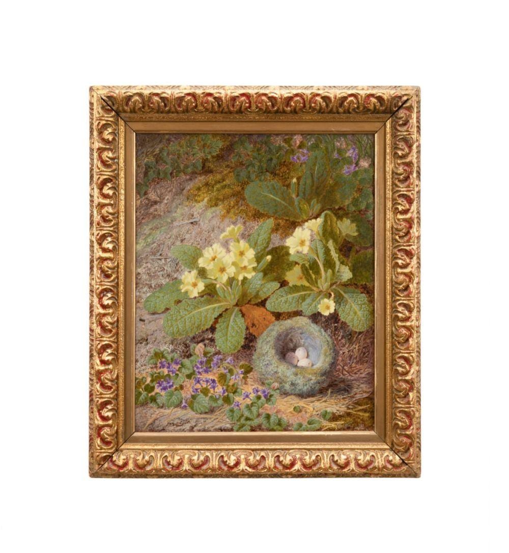 Thomas Worsey comparable auction result: thomas worsey still life w flowers and nest 1871