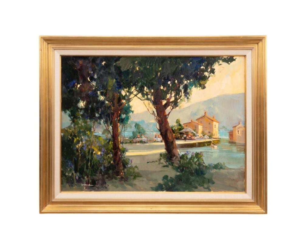 Ted Goerschner comparable auction result: ted goerschner lakeside cafe large o c