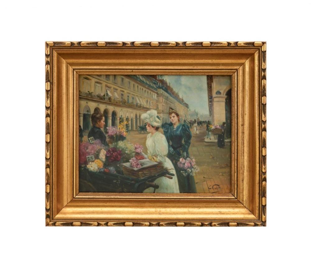 edouard castres ladies at a flower stand 19th c · Ahlers & Ogletree Inc. · 2026-03-26 Edouard Castres comparable auction result: edouard castres ladies at a flower stand 19th c
