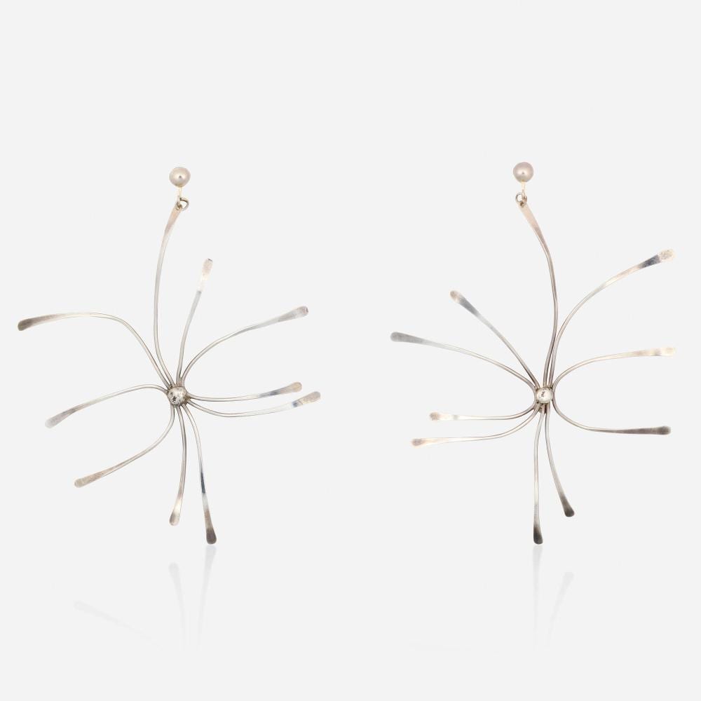 Ed Wiener comparable auction result: ed wiener silver earrings