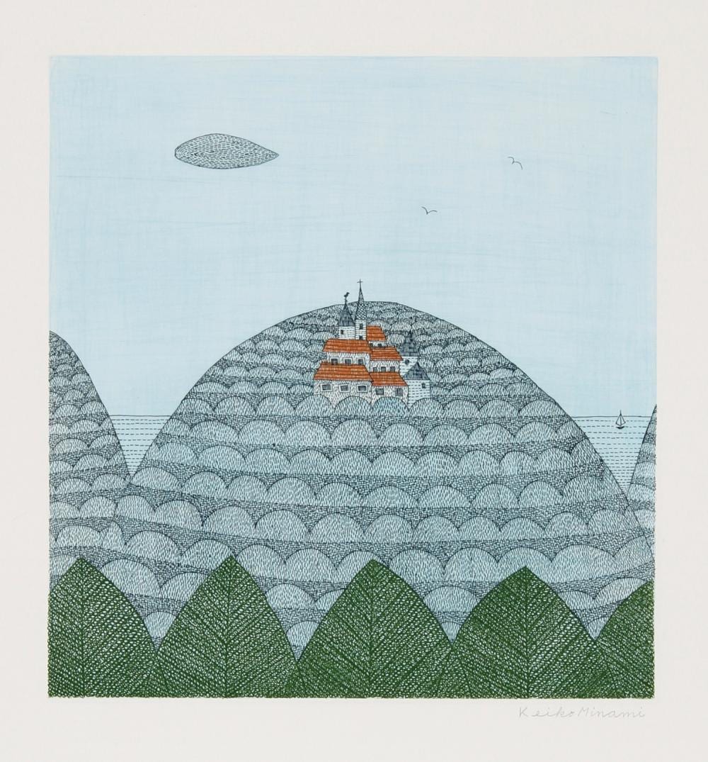 keiko minami castle aquatint etching · RoGallery · 2026-03-25 Keiko Minami comparable auction result: keiko minami castle aquatint etching