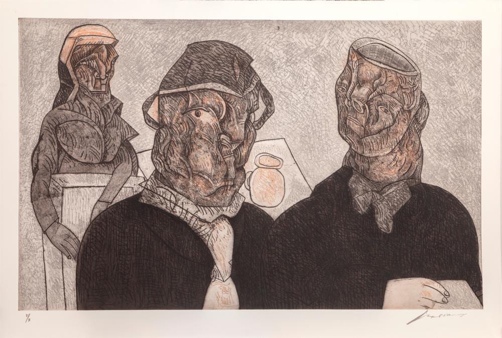 jos luis cuevas juan valle alvarado confesar para maria burga aquatint etching · RoGallery · 2026-03-25 José Luis Cuevas comparable auction result: jos luis cuevas juan valle alvarado confesar para maria burga aquatint etching