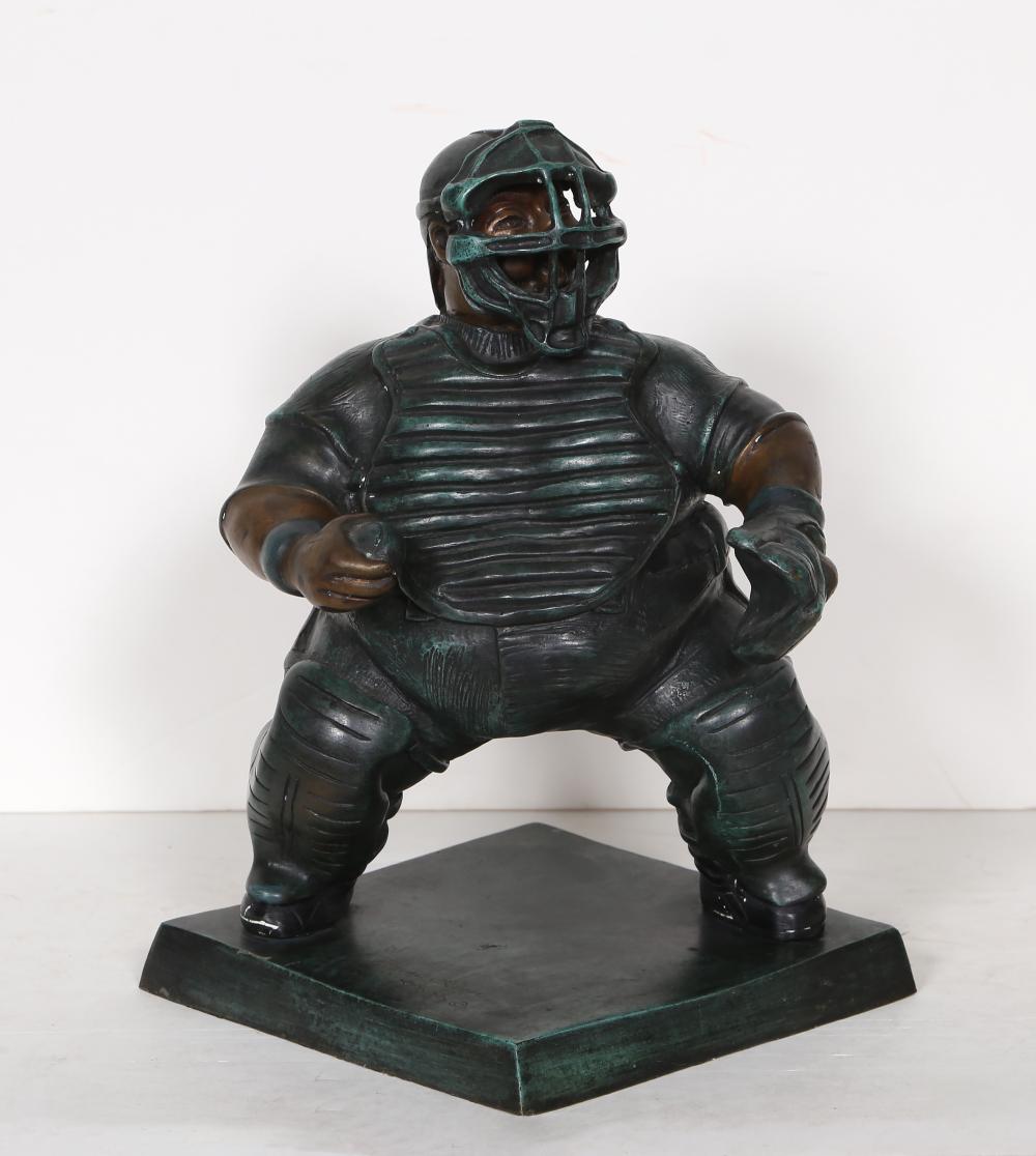Bruno Luna comparable auction result: bruno luna the catcher bronze sculpture