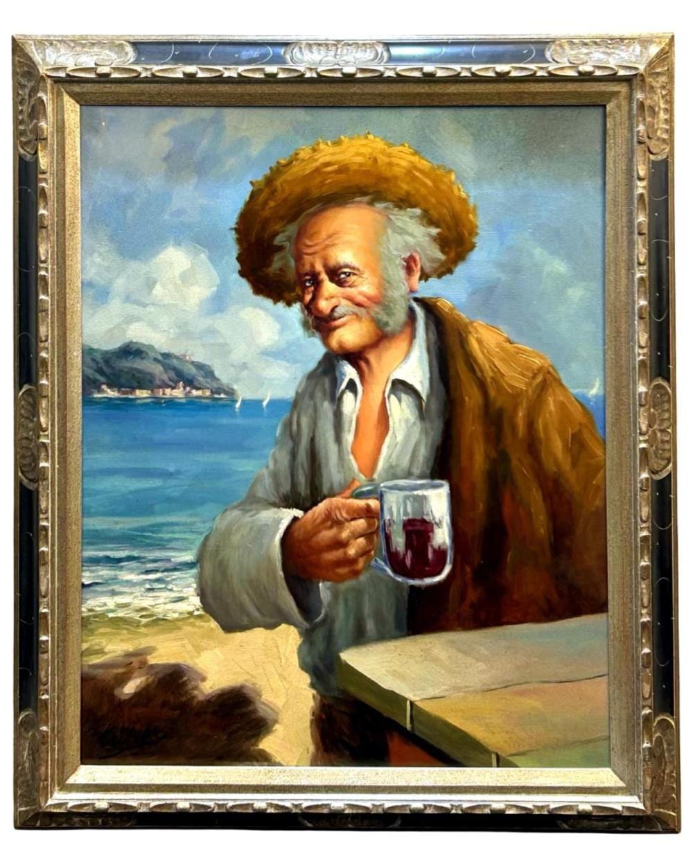 Alberto Cecconi comparable auction result: signed fisherman alberto cecconi oil on canvas