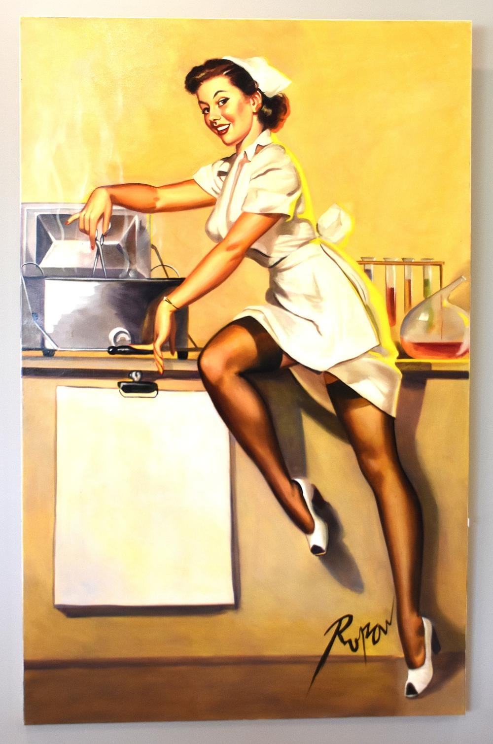 Denis Ropar comparable auction result: dennis ropar born 1971 the mixologist oil on canvas h 167cm w 106cm signed lower right prove
