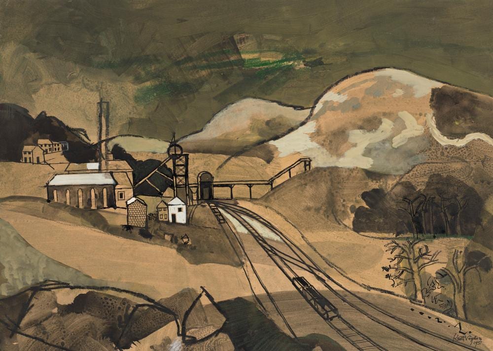 Keith Vaughan comparable auction result: keith vaughan 1912 1977 welsh industrial landscape ink watercolour go
