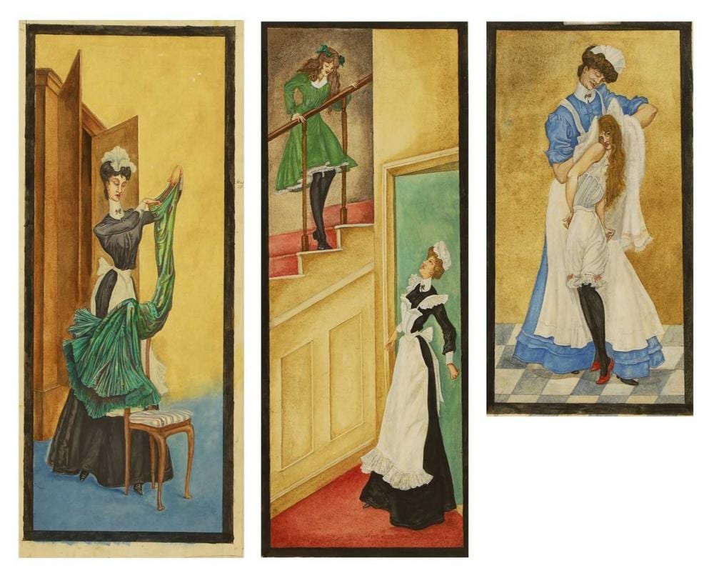 A. Victor O. Wood comparable auction result: albert victor ormsby wood irish british 1904 1977 a group of five paintings of a maid and her charge