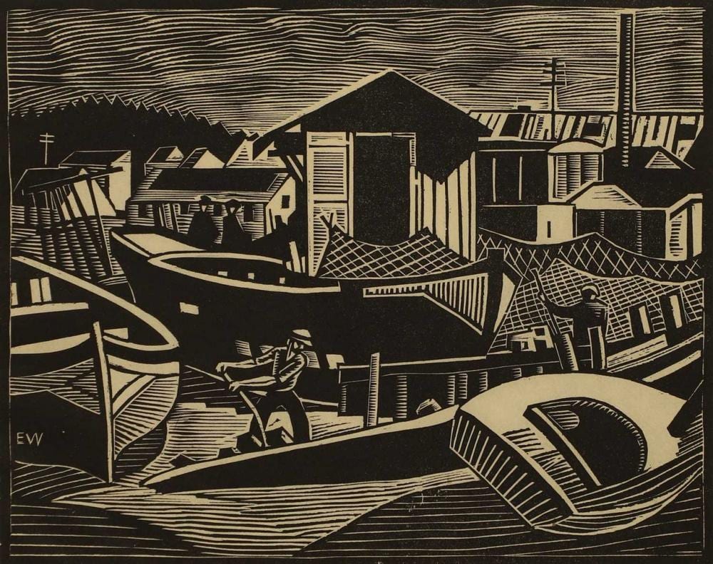 Ethelbert White comparable auction result: ethelbert white british 1891 1972 barge breakers bayonne circa 1924