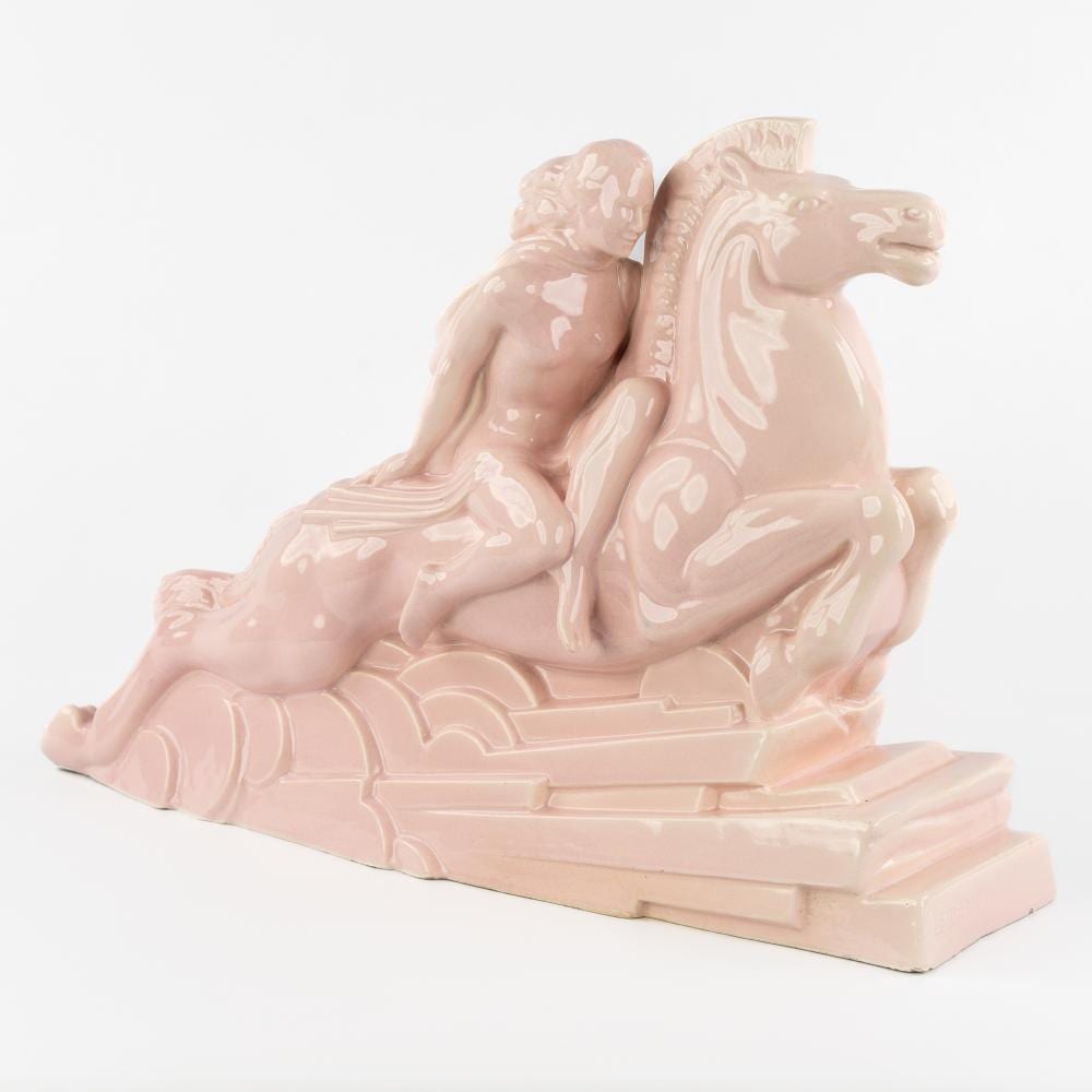 Charles Lemanceau comparable auction result: charles lemanceau 1905 1980 valkyrie pink glazed ceramic saint cl ment france art deco circa 1930