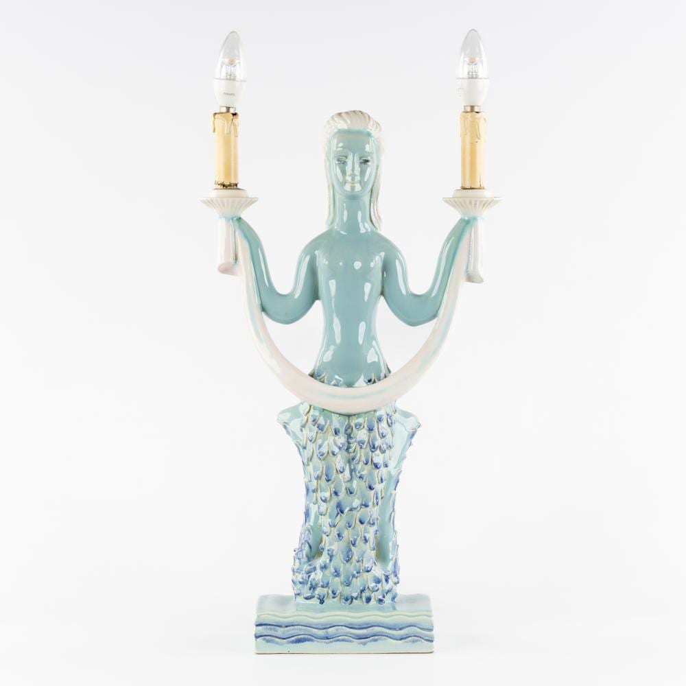 Ernest D'Hossche comparable auction result: ernest d hossche 1912 1976 mermaid a table lamp glazed ceramic 1947