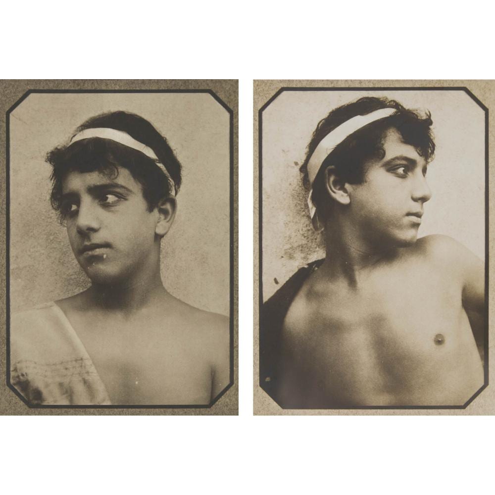 Baron Wilhelm Von Gloeden comparable auction result: baron wilhelm von gloeden 1856 1931 pair of portraits of pasqualino ca 1905 15
