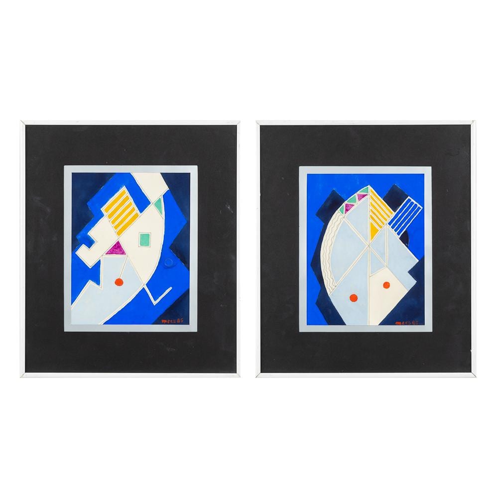 Jozef Mees comparable auction result: jozef mees 1898 1987 composition a pendant watercolour on paper 1985