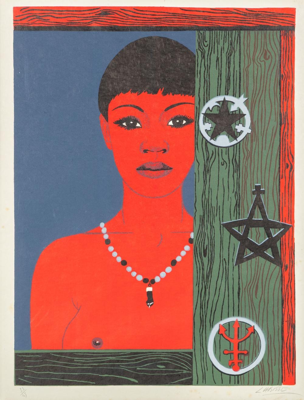 Félix Labisse comparable auction result: f lix labisse 1905 1982 red girl a lithograph